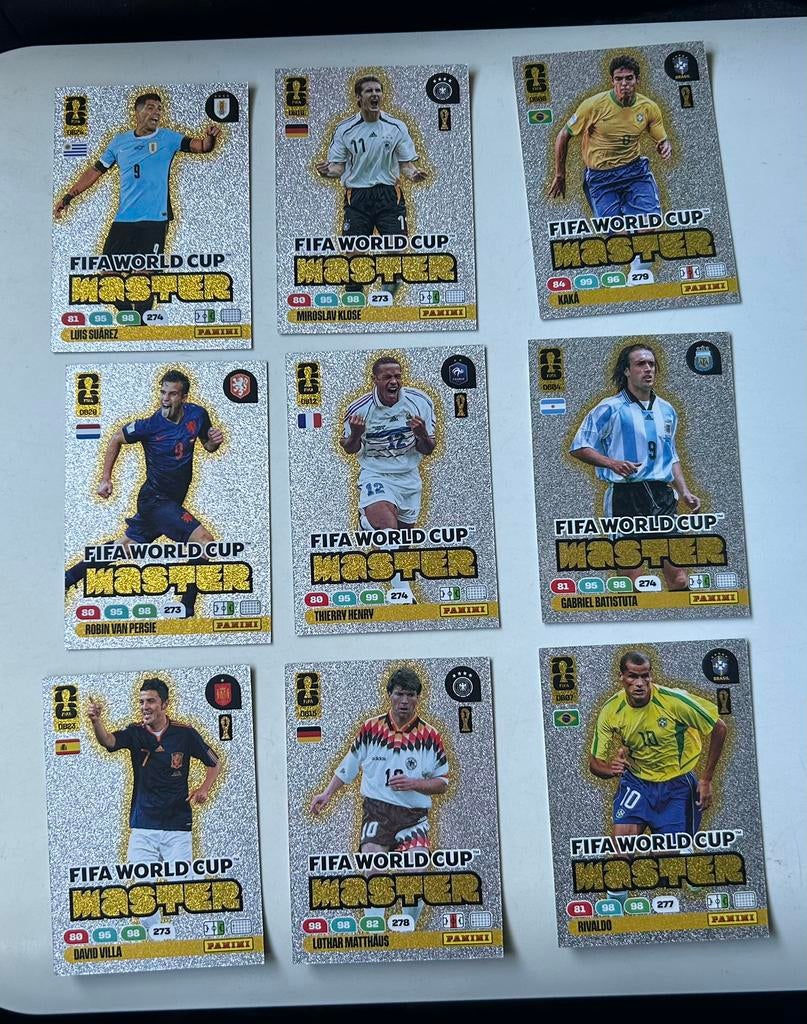 Panini Fifa world cup 2026 MASTER PLAYERS Extra collectors, Ophalen of Verzenden, Nieuw, Meerdere plaatjes