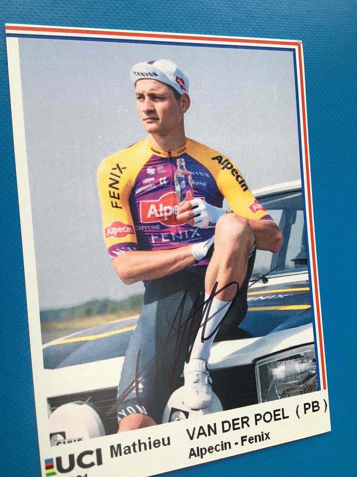 Wielerkaart 2021 mathieu van der poel signe, Enlèvement ou Envoi, Comme neuf