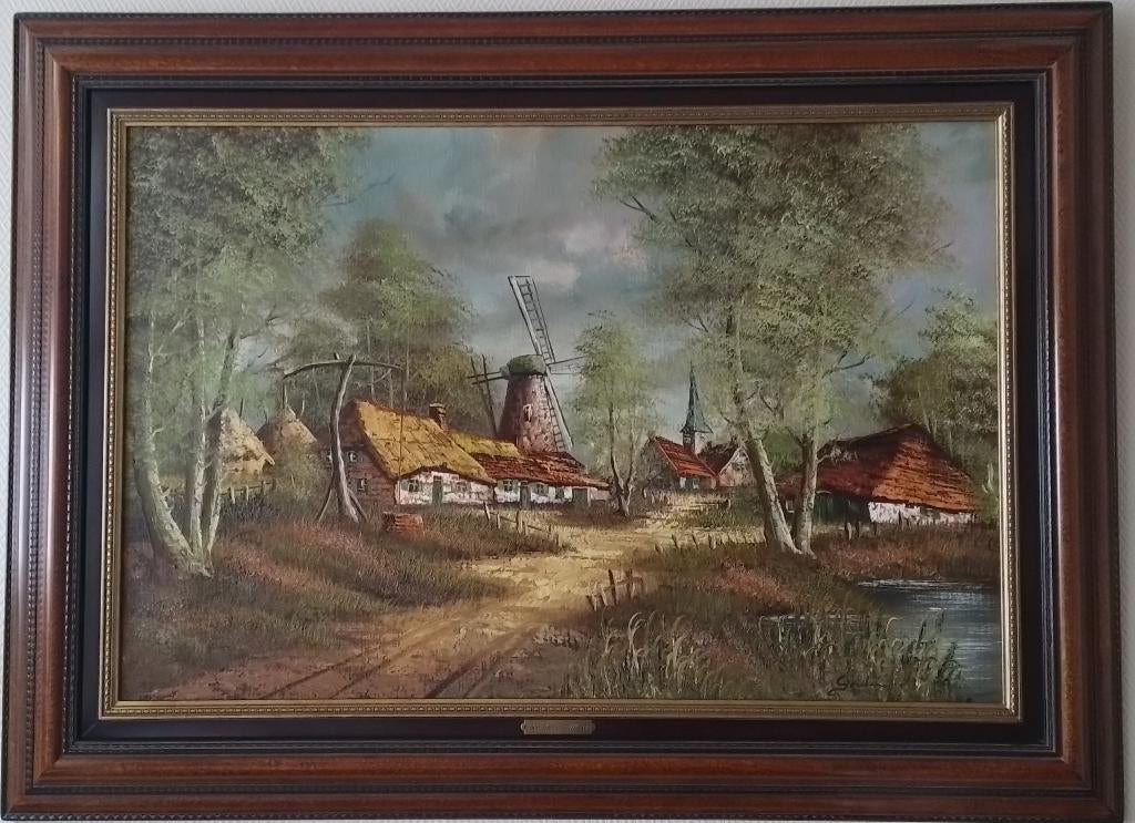 Schilderij Zomerlandschap - Albert Geukens - 2004, Antiek en Kunst, Ophalen