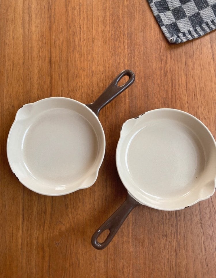 2 poêles le Creuset vintage, Le Creuset, Enlèvement, Utilisé, Émail