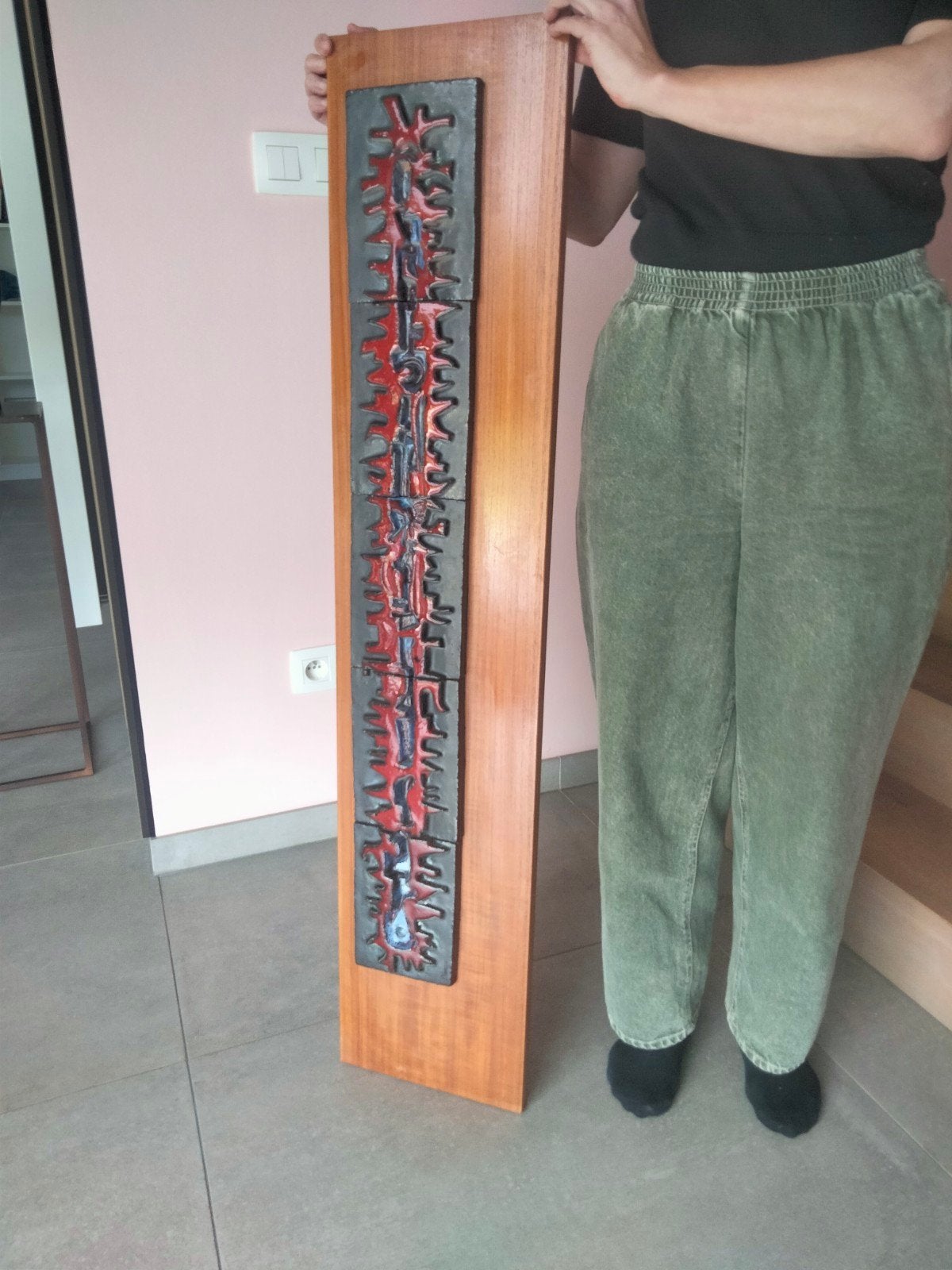 Vintage XL Brutalist keramiek kunstwerk Vermeire Perignem, Ophalen