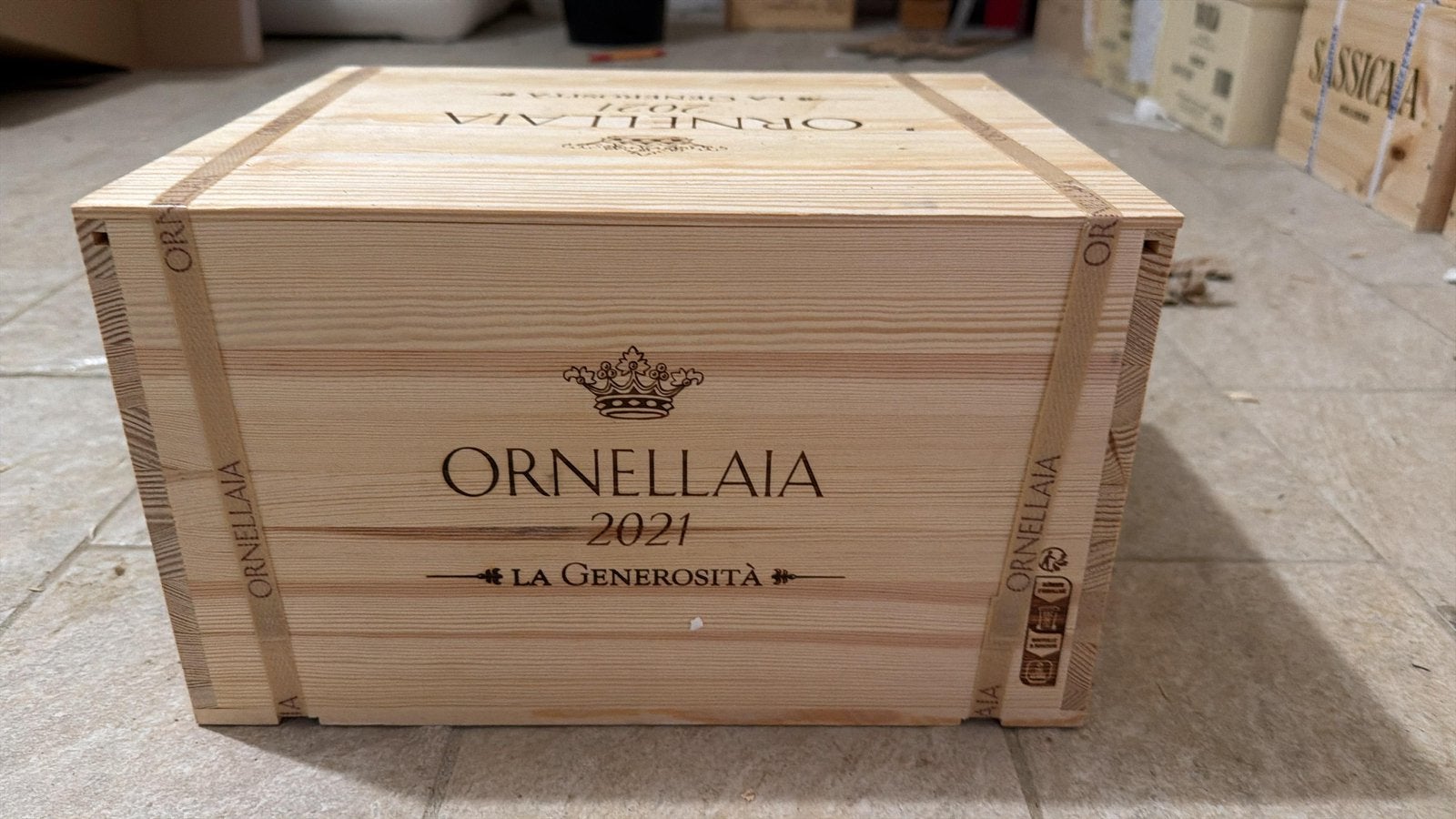 Ornellaia 2021 – Originele Houten Kist (OWC) – 6 flessen, Ophalen, Zo goed als nieuw, Italië