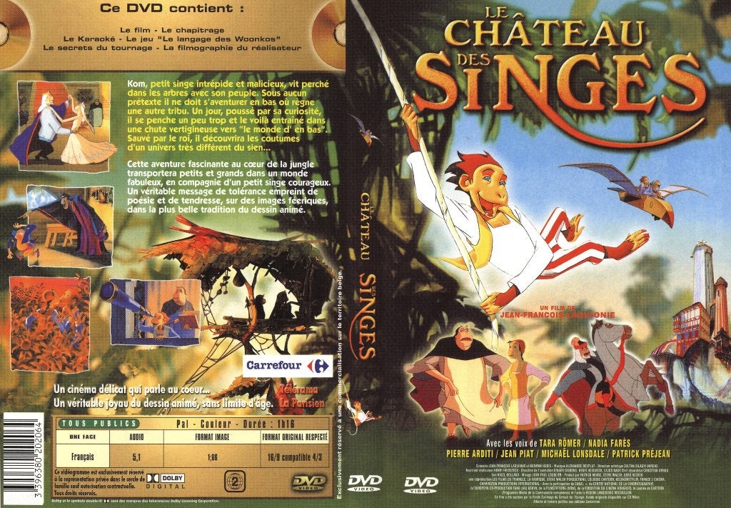 Le DVD Le château des singes de Jean-François Laguionie, Enlèvement ou Envoi, Dessin animé, Tous les âges, Français