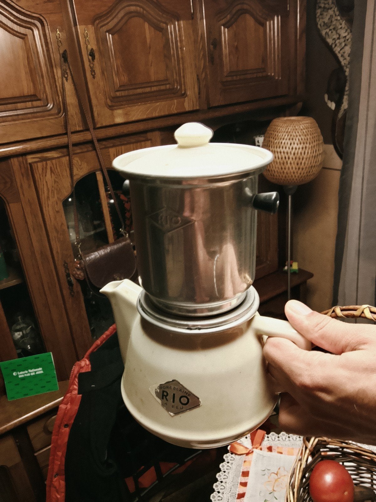 cafetière vintage en porcelaine marque belge RIO, Enlèvement ou Envoi