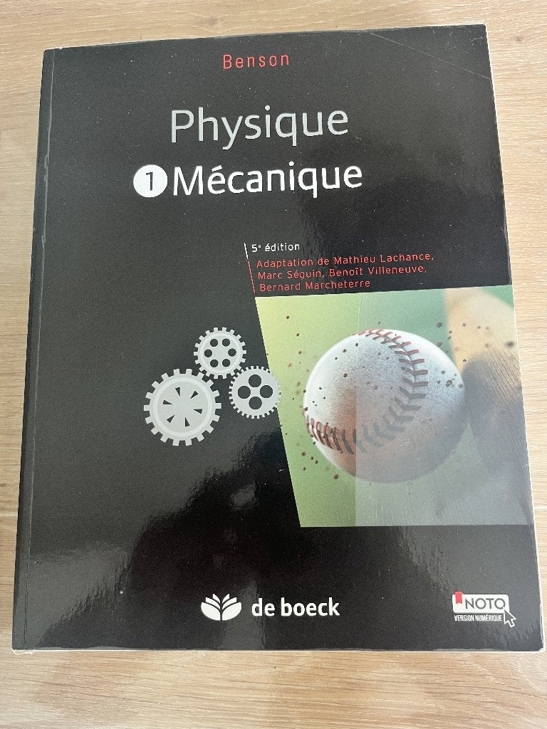 Benson Mécanique 5ème édition, Physique, Autres niveaux, Comme neuf, Enlèvement