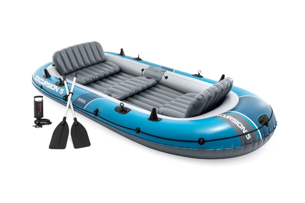 Rubberboot Intex Excursion 5, Watersport en Boten, Ophalen, Zo goed als nieuw, Peddels