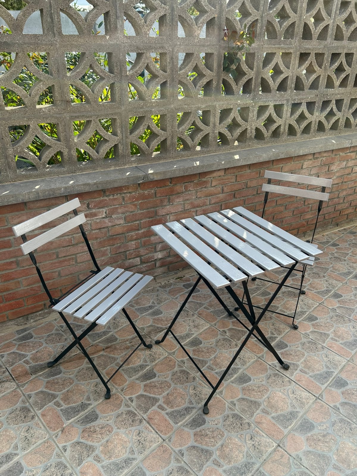 Ensemble de 2 chaises et une table carree pliante, Jardin & Terrasse, Enlèvement, Comme neuf