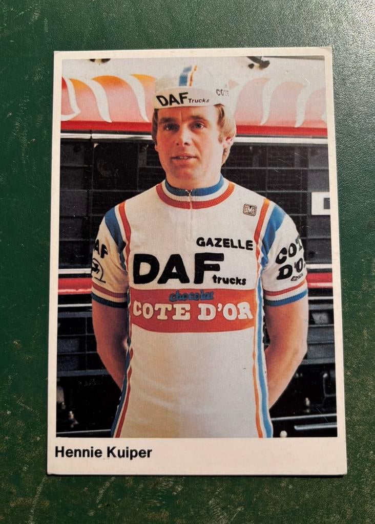Kaart Hennie Kuiper wielrennen, Verzamelen, Verzenden, Zo goed als nieuw, Spelerskaart