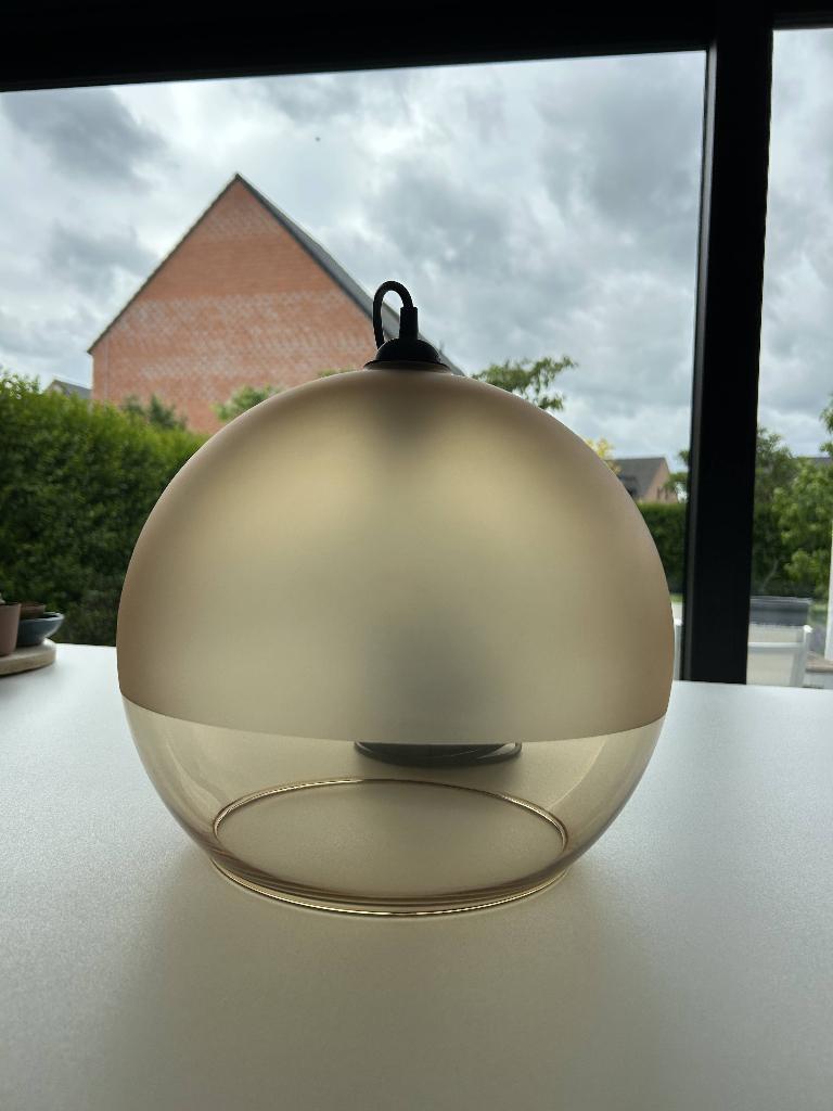 Hanglamp incl. lamp - snoer 1m40, Enlèvement, Utilisé, Verre, 75 cm ou plus