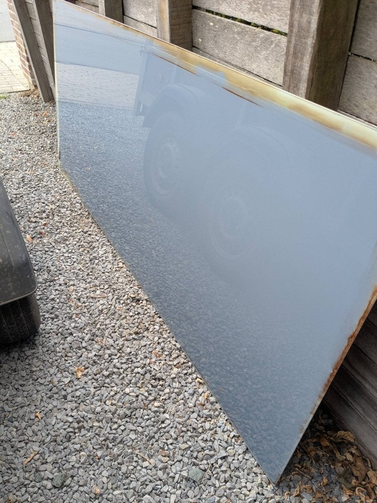 Plateau en verre gris pour table de jardin, Enlèvement, Utilisé, Rectangulaire, Autres matériaux