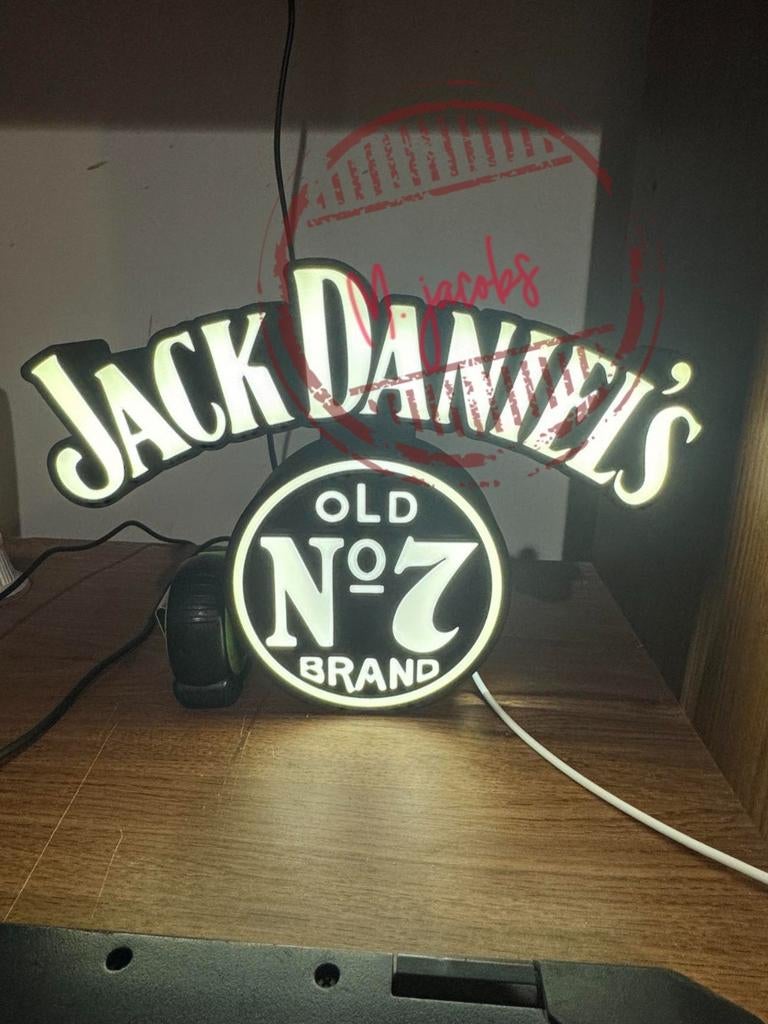 Belle boîte lumineuse/panneau d'affichage Jack Daniels à ven, Collections, Marques & Objets publicitaires, Neuf, Table lumineuse ou lampe (néon)
