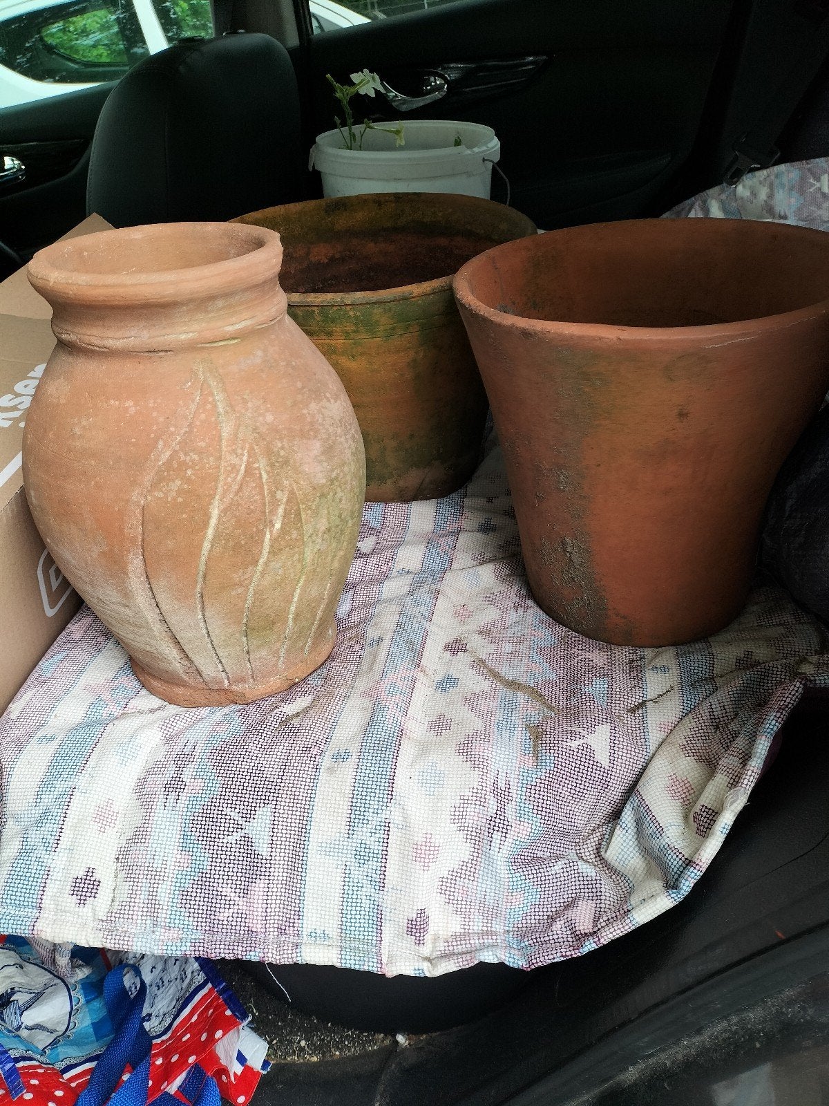 Prachtige set oude terracotta bloempotten, Tuin en Terras, Ophalen, Aardewerk, Balkon