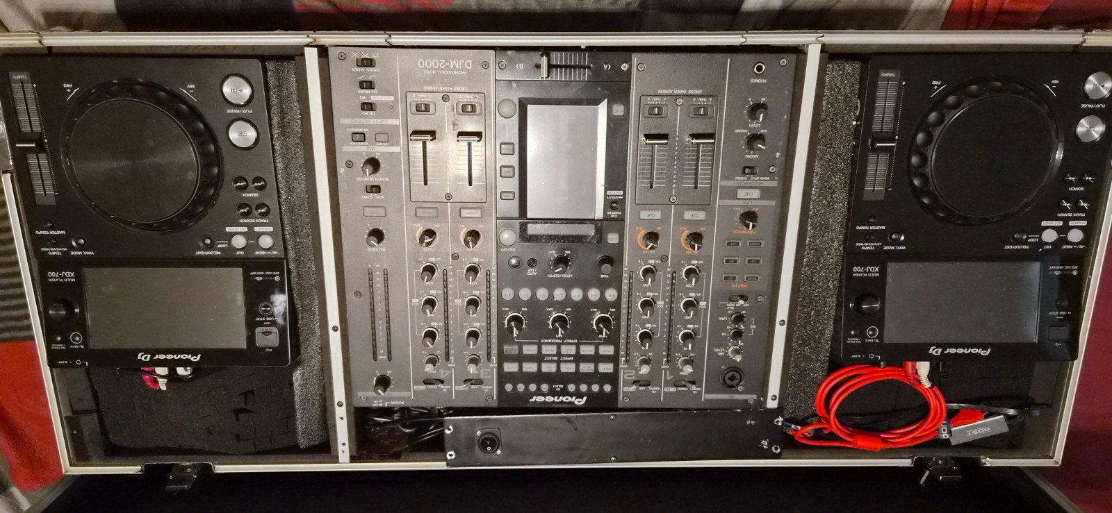 2 x ADJ700 + 1 DJM2000 in flightcase, Muziek en Instrumenten, Ophalen, Pioneer