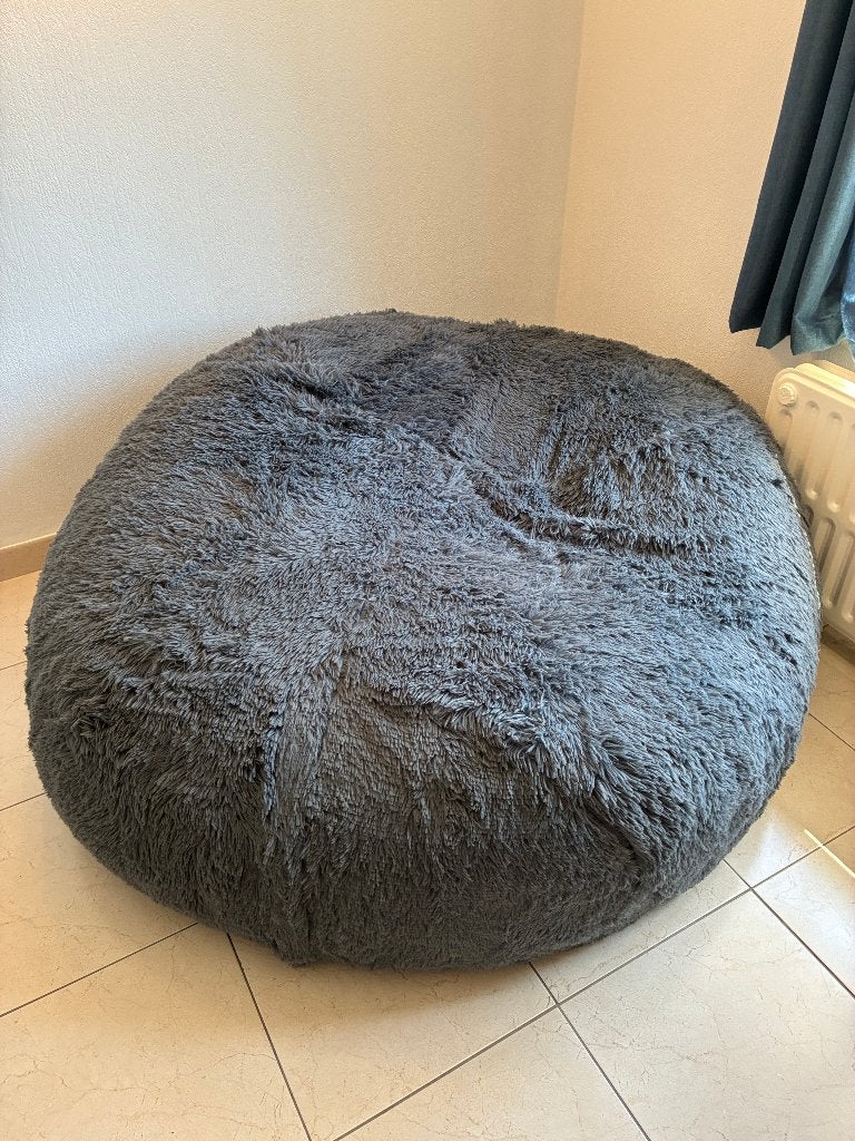 Pouf XXL – Housse lavable en machine – (Gris, 160 cm), Maison & Meubles, Sièges-poires, Enlèvement, Comme neuf, Gris, Pouf