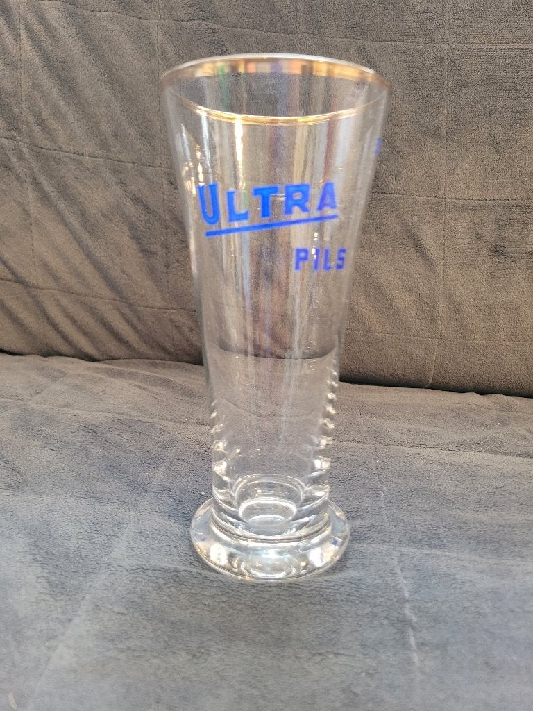 ancien verre bière Ultra Pils 25cl, Enlèvement ou Envoi, Utilisé, Verre ou Verres, Autres marques