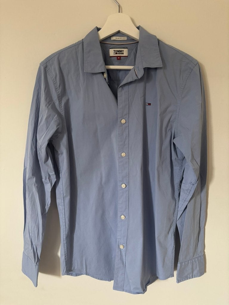 Tommy Jeans hemd, Kleding | Heren, Overhemden, Blauw, Zo goed als nieuw, Tommy Jeans, Halswijdte 39/40 (M)