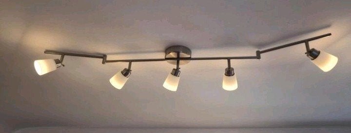 Plafondspot met 5 spots als nieuw, Ophalen, Glas