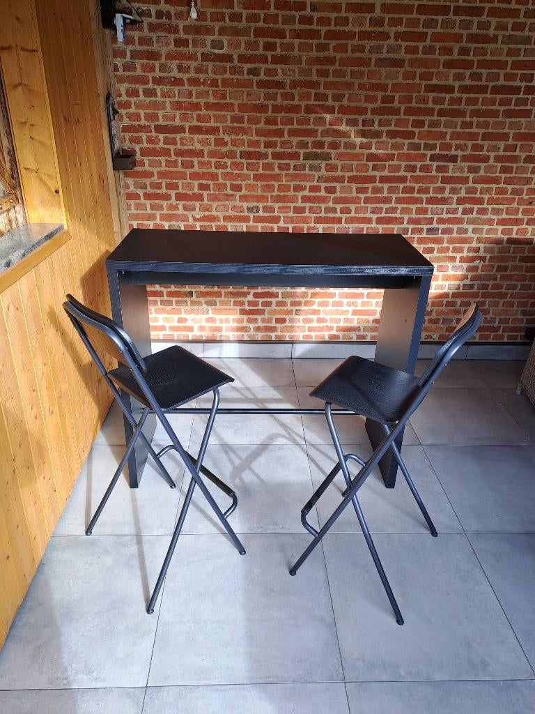 Barset, Tuin en Terras, Tuinsets en Loungesets, Zo goed als nieuw, Hout, 2 zitplaatsen, Bijzettafel, Stoel, Ophalen