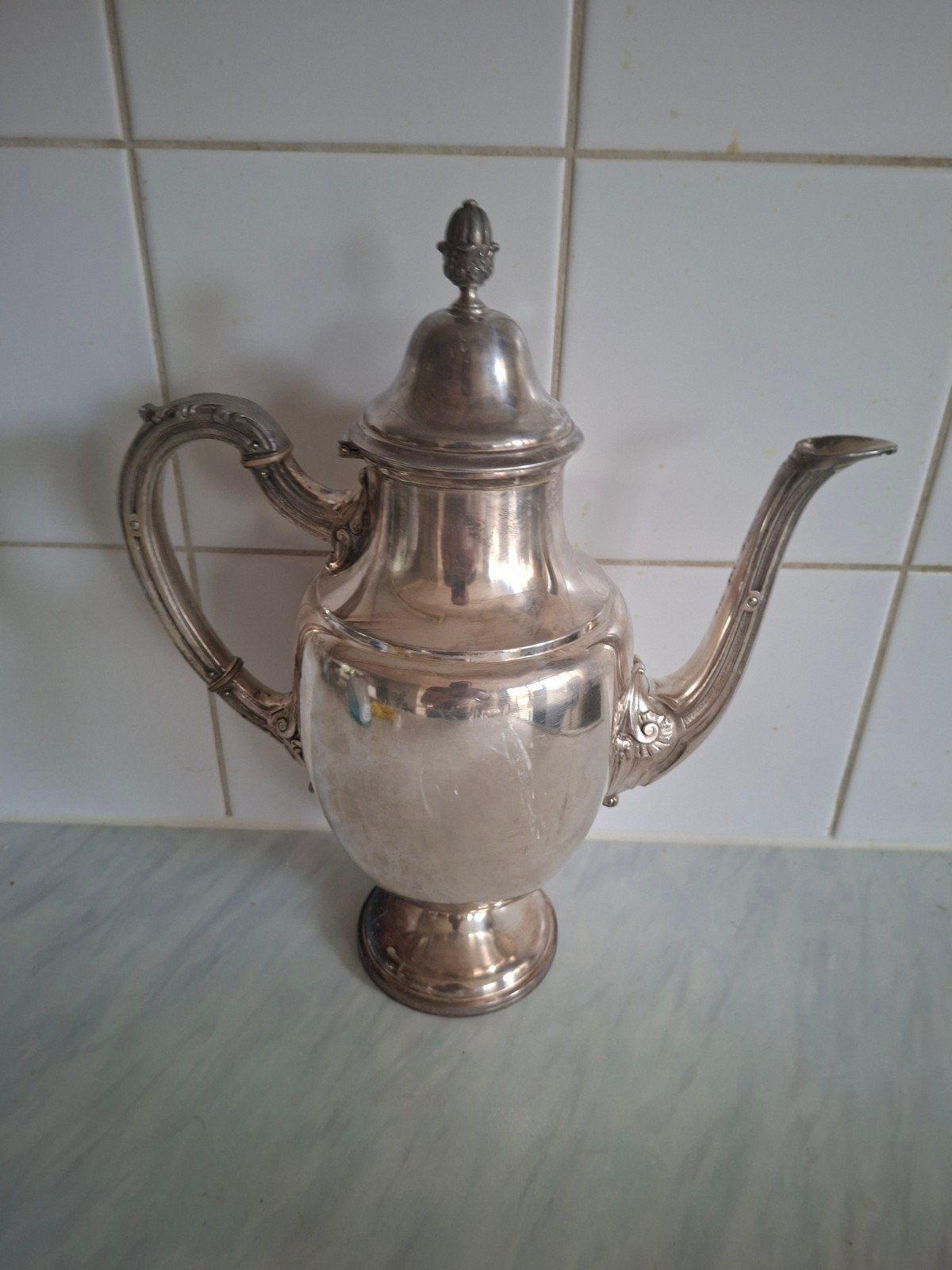 Wiskemann verzilverde koffiepot / koffiekan (185), Ophalen