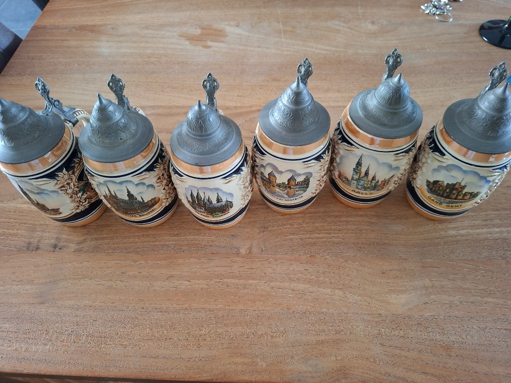 Bekers met Belgische steden, Ophalen