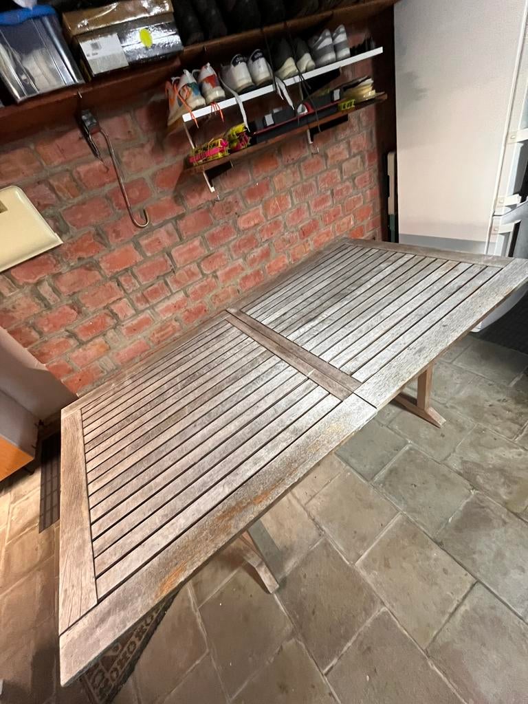 Teak tafel uitklapbaar, Tuin en Terras, Ophalen, Gebruikt