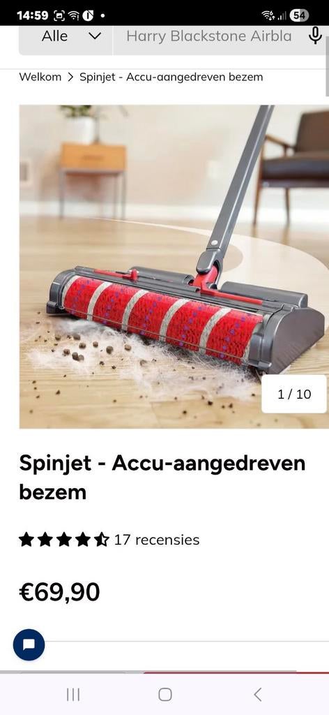 Kleine stofzuiger, Ophalen, Bezem of Borstel
