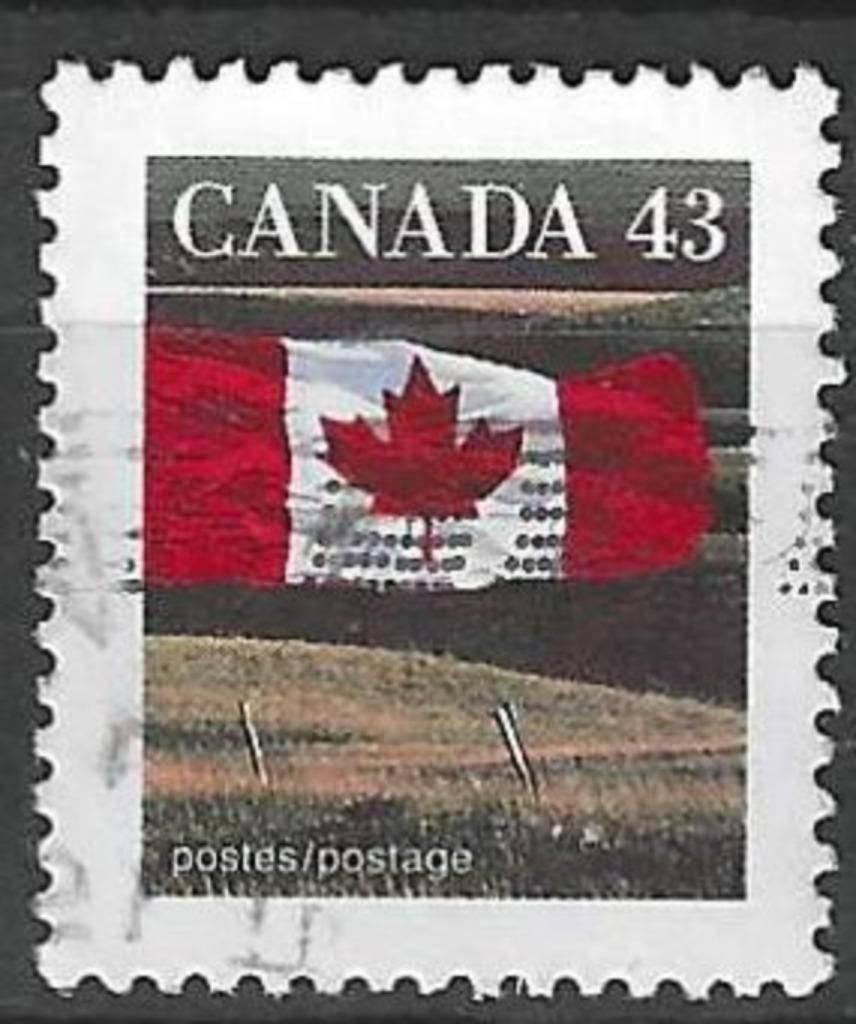 Canada 1992 - Yvert 1298 - Drapeau canadien et prairie (ST), Envoi, Affranchi