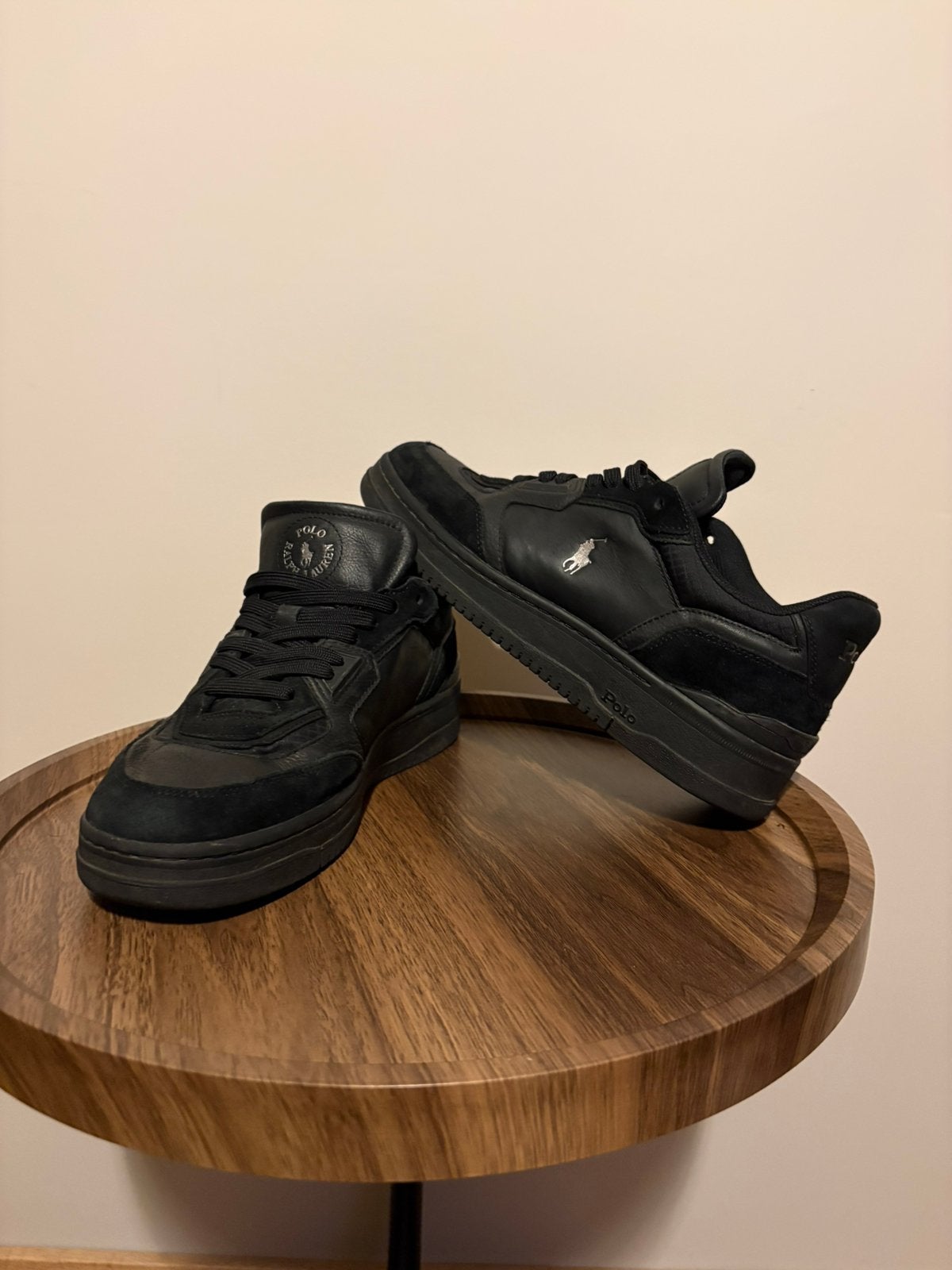 Polo Ralph Lauren sneakers+Zwarte loafers met gouden detail, Ophalen, Zwart, Sneakers, Gedragen