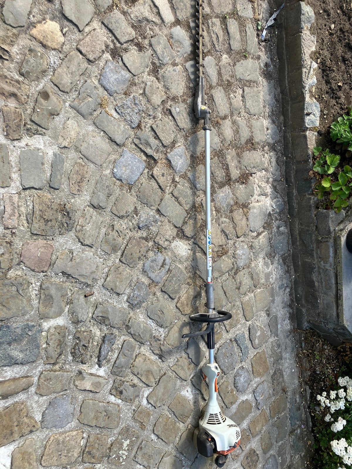 Haagschaar op stok stihl Km55r, Enlèvement, Utilisé