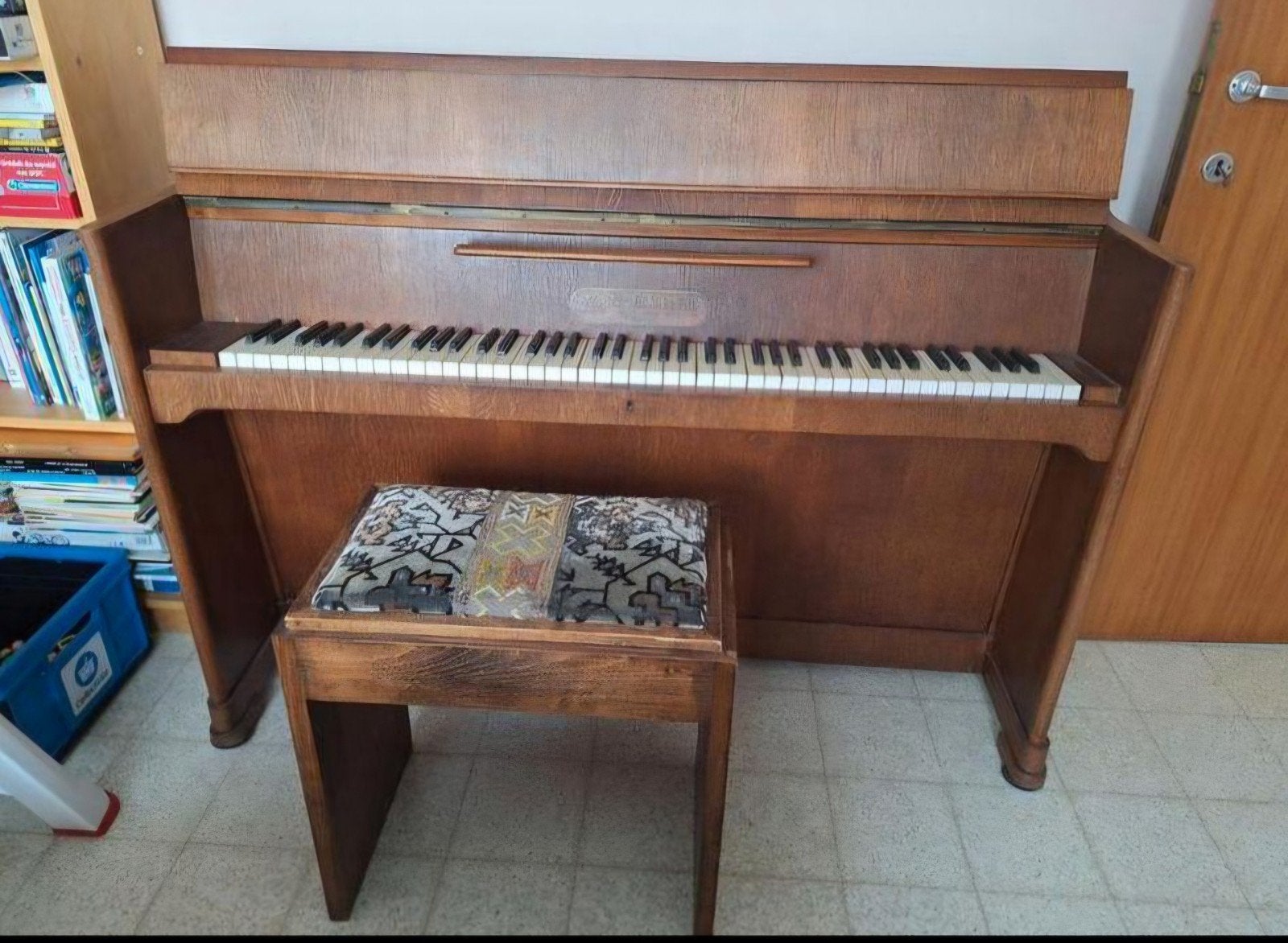 Piano droit Van Hyfte (Gand) avec tabouret – 1940, Muziek en Instrumenten, Piano's, Piano, Ophalen