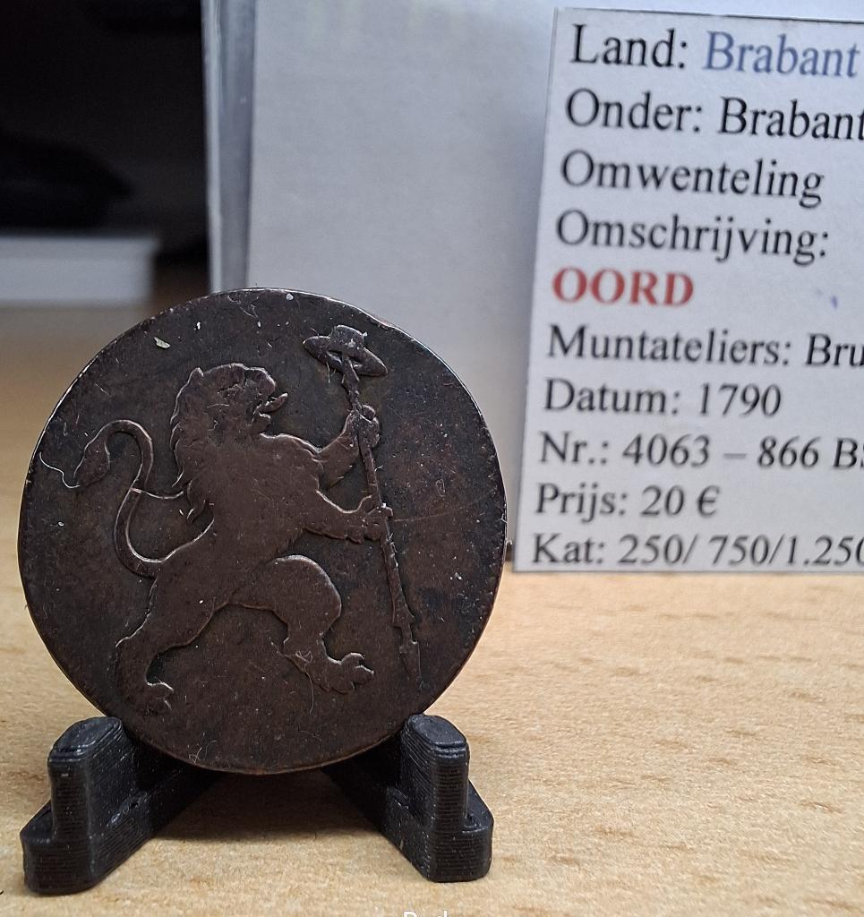 Oord - 1790 - Brussel - @20€, Postzegels en Munten, Munten | België, Verzenden, Overig, Losse munt