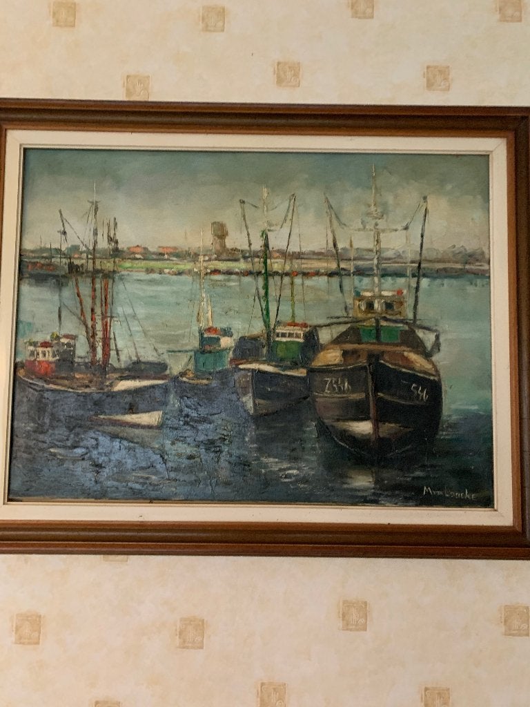 Groot schilderij van Zeebrugge van Marcel Van Loocke, Ophalen of Verzenden