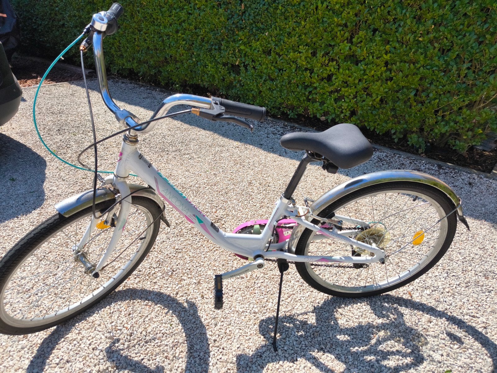kinderfiets wit meisje 7v 24 inch, Vélos & Vélomoteurs, Vélos | Vélos pliables, Vitesses, Femmes, Enlèvement, Utilisé