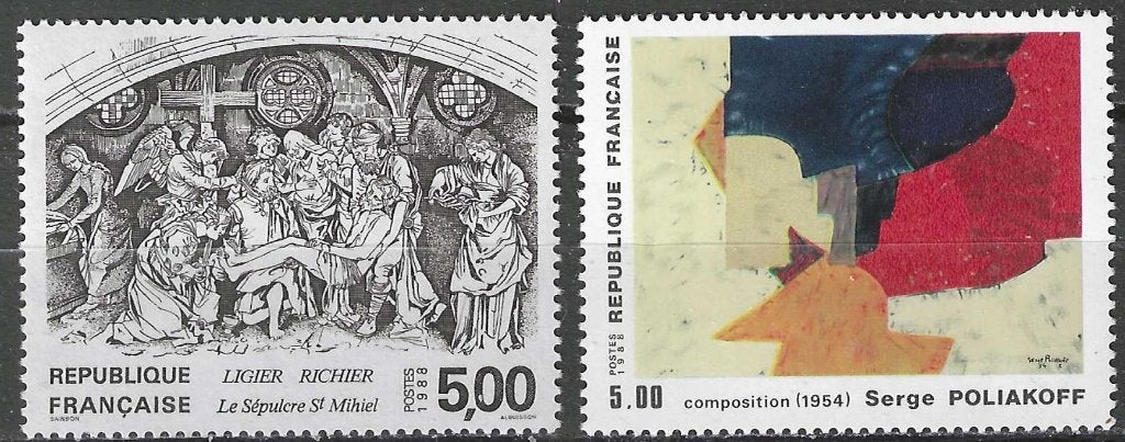 Frankrijk 1988 - Yvert 2553-2554 - Kunstwerken (PF), Verzenden, Postfris