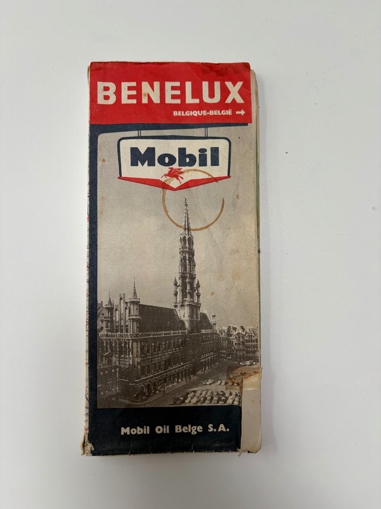 Carte routière Vintage Mobil Benelux — Falk Plan — Benelux, Livres, Enlèvement ou Envoi, Pays-Bas, Utilisé, Carte géographique