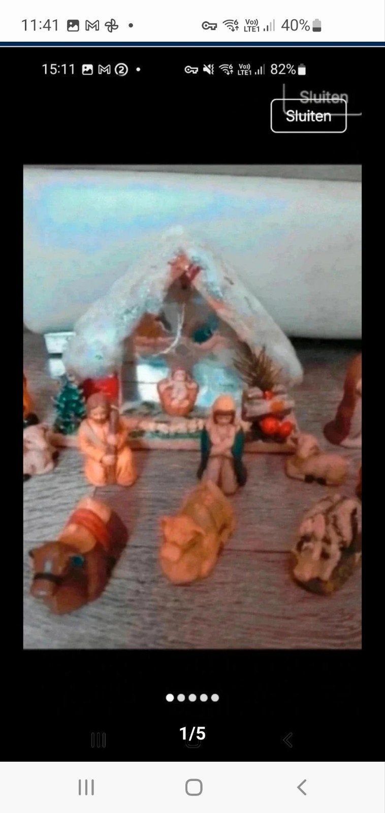 mooi groot kerststal met veel kerstbeelden, Ophalen of Verzenden