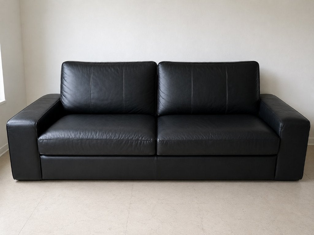 Ikea Kivik 3zit Leder zwart, Ophalen, Zo goed als nieuw, Leer