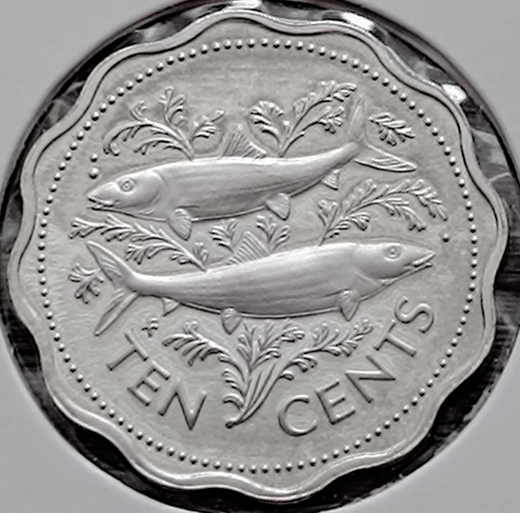munt Bahamas 10 cent 1980 UNC, Ophalen of Verzenden
