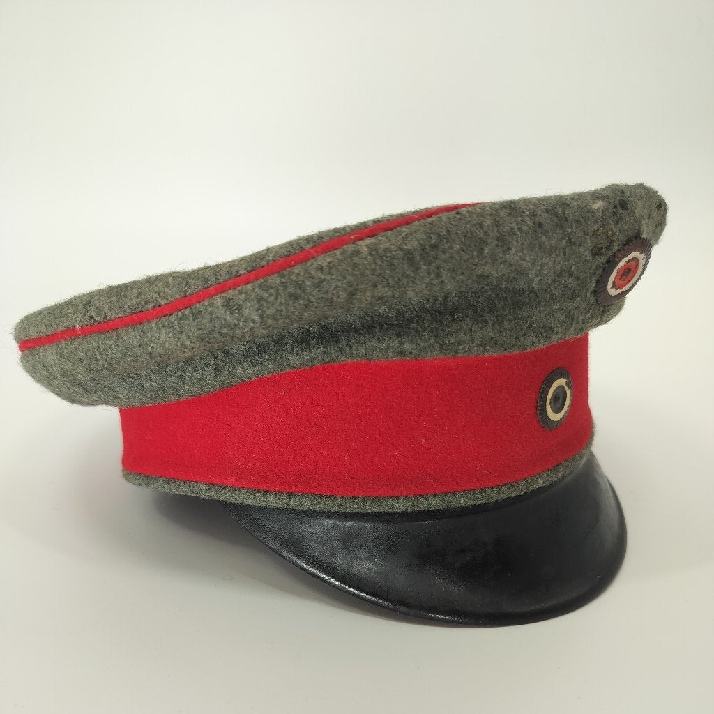 Originele Duitse WO1 feldgrau kepie Pruisen, Verzamelen, Ophalen of Verzenden