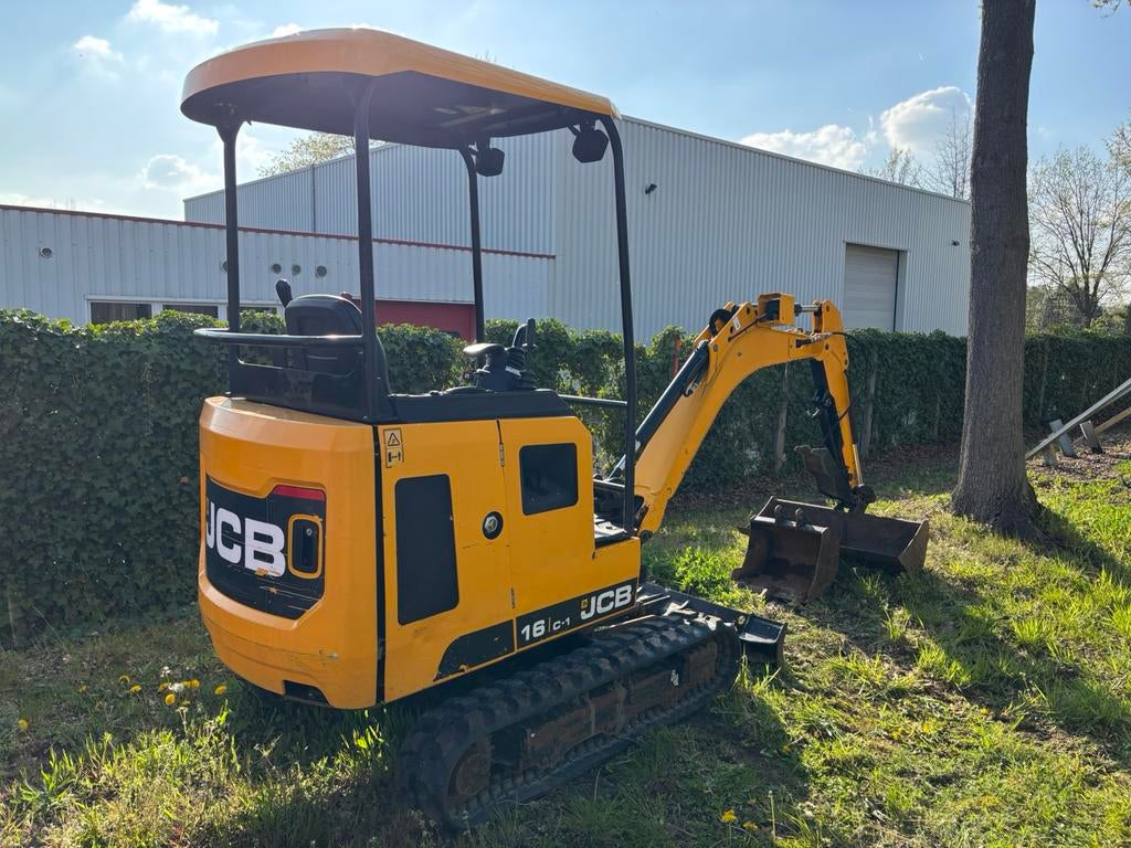 JCB 16C-1 minigraver – 2019 – 1100u – hydraulische duimklem, Ophalen