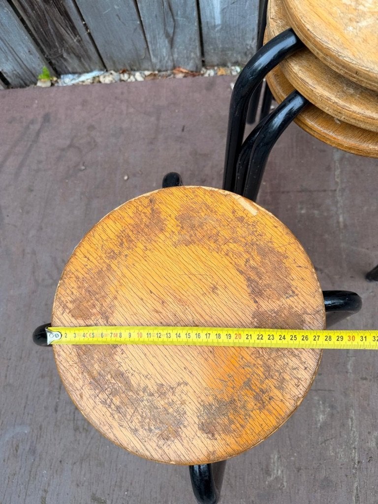 Tabourets/tabourets rétro/noirs (34) en stock, Maison & Meubles, Enlèvement ou Envoi, Utilisé, Bois