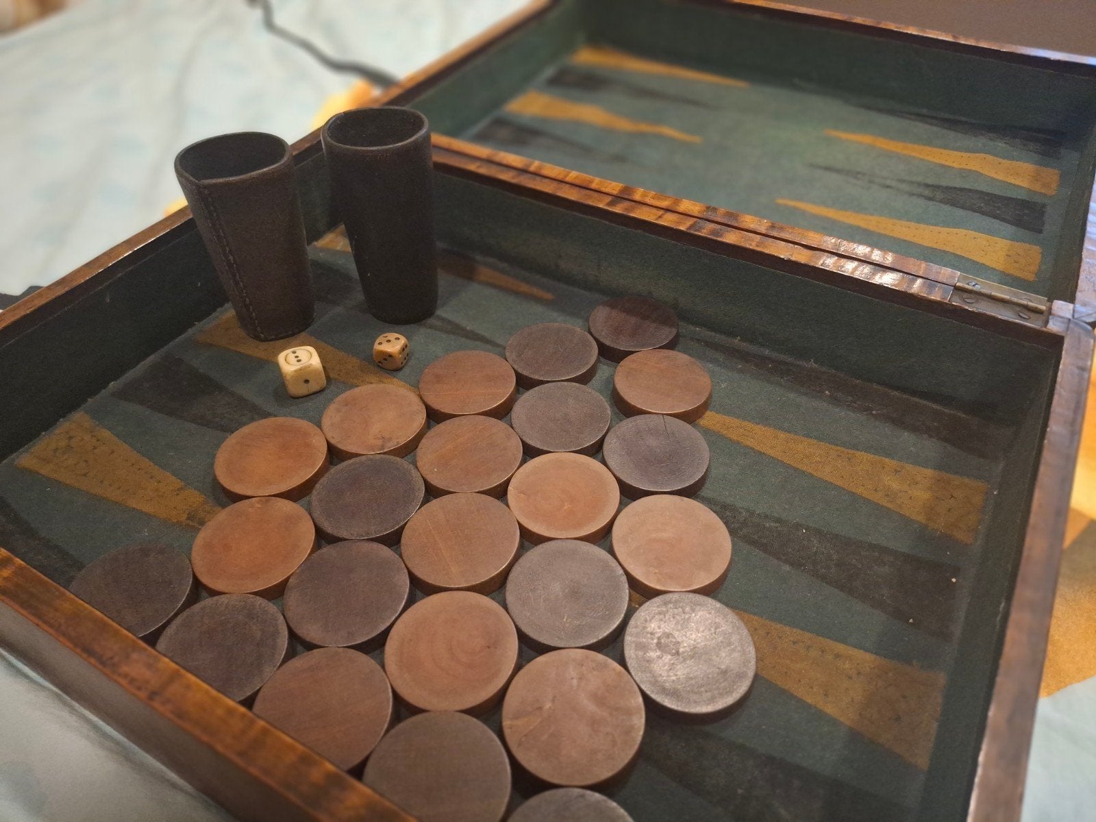 Antieke spel in houten kist, Enlèvement ou Envoi
