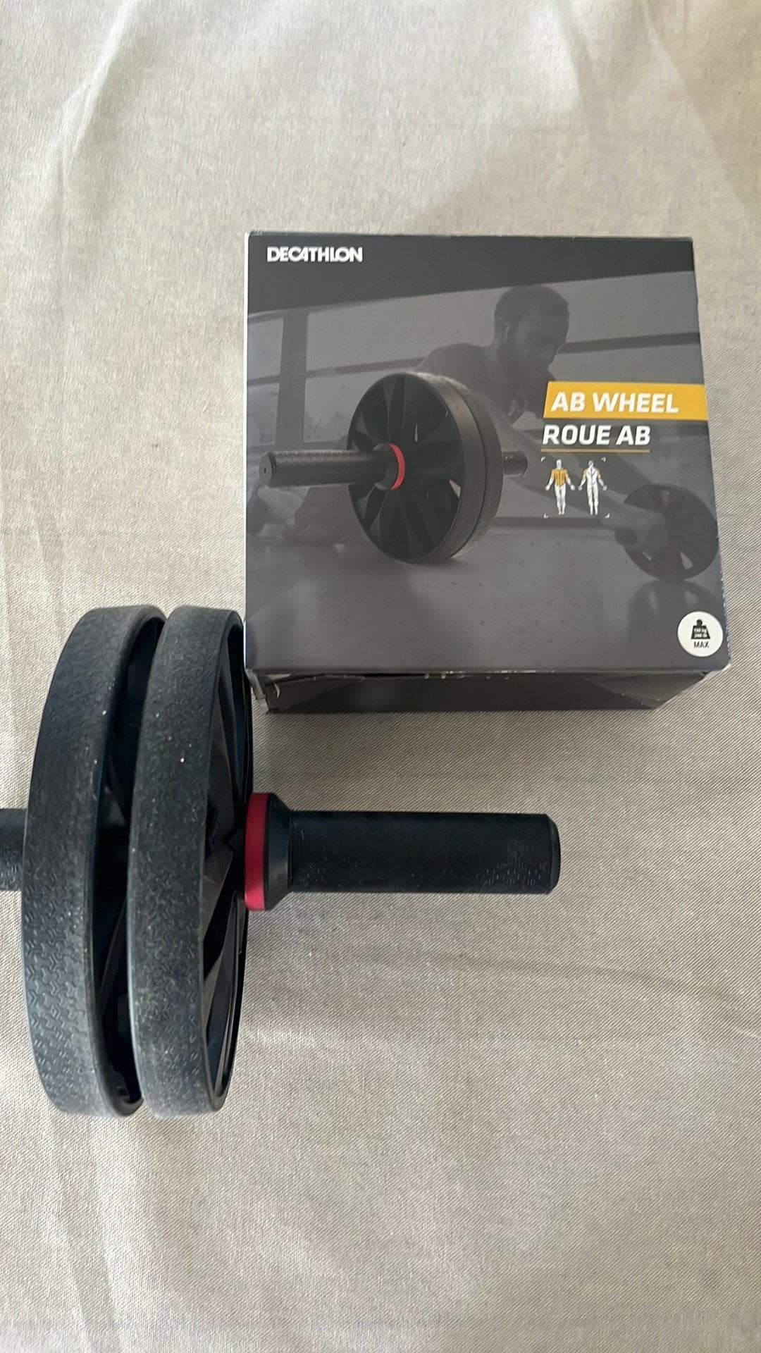 Zwart buikspierwiel van Domyos, Sport en Fitness, Ophalen, Gebruikt, Buikspierwiel