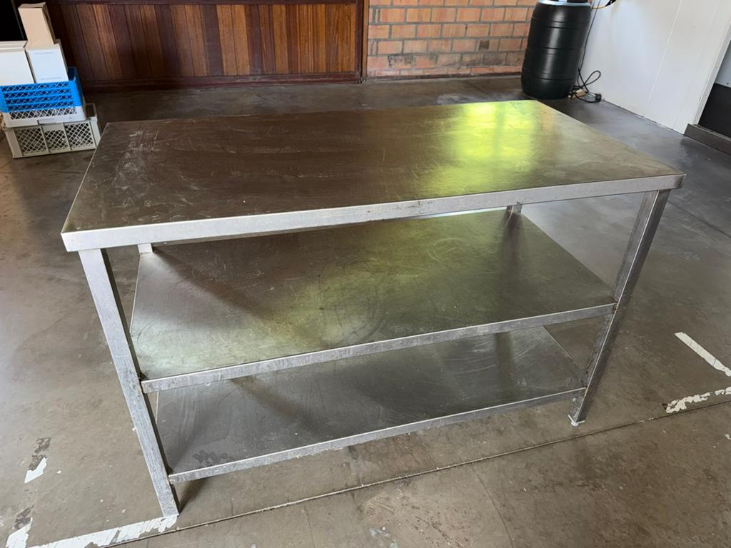 Inox werktafel 3 laags van 160-65-90, Zakelijke goederen, Ophalen