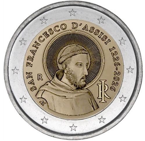 2 euro Italië 2026 Sint Franciscus, Ophalen of Verzenden, Italië, 2 euro