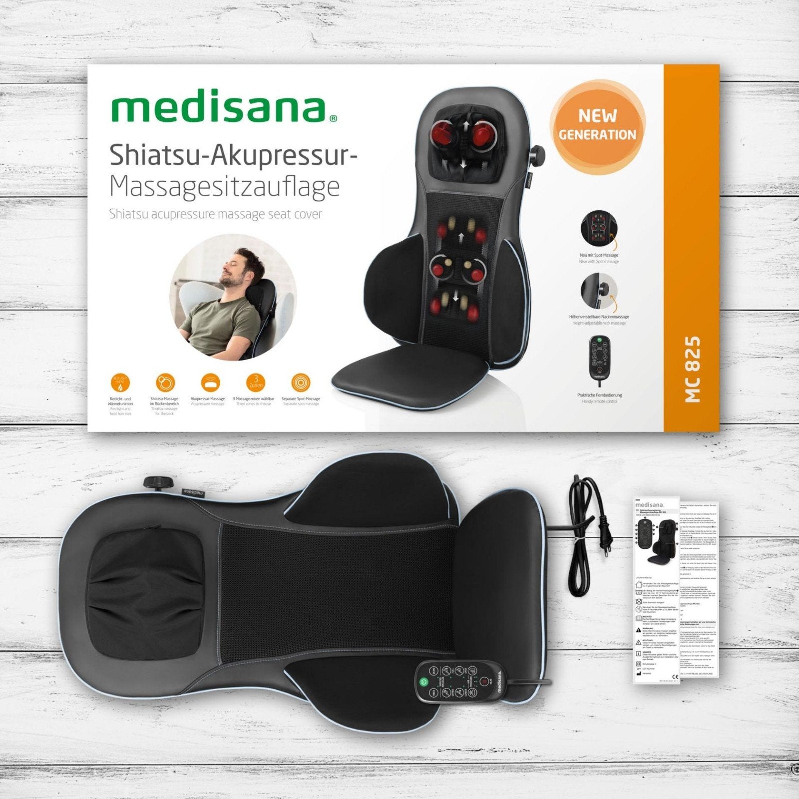 Medisana MC 825 Shiatsu-acupressuur-massagezitkussen, Ophalen, Zo goed als nieuw