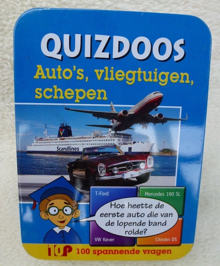 Quizdoos Auto's , vliegtuigen, schepen, Ophalen of Verzenden, Gebruikt, Taal en Lezen