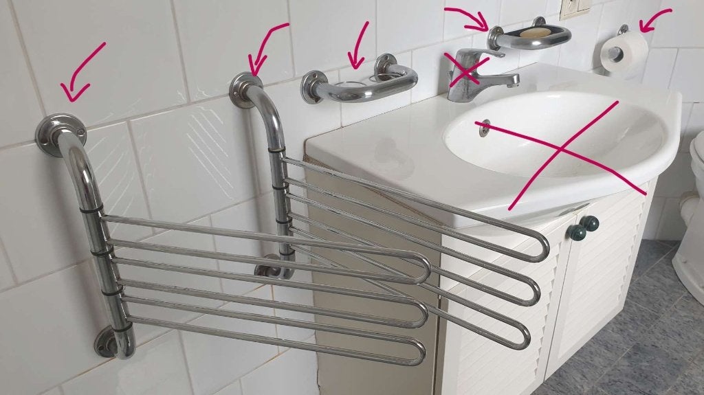 Badkamer accessoires handdoekhanger mengkraan douchkraan ed, Huis en Inrichting, Ophalen