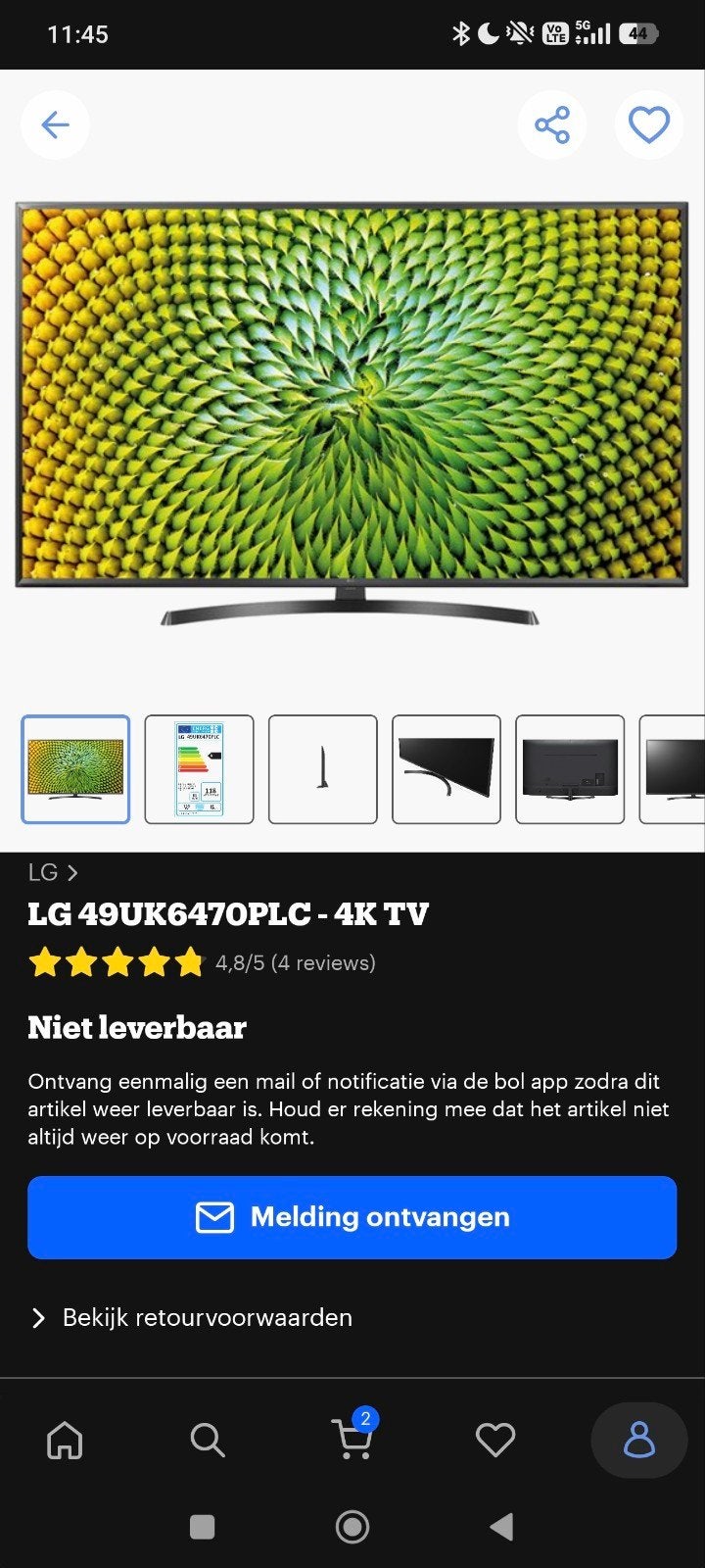 LG 49UK6470PLC - 49" 4K Smart TV, Ophalen