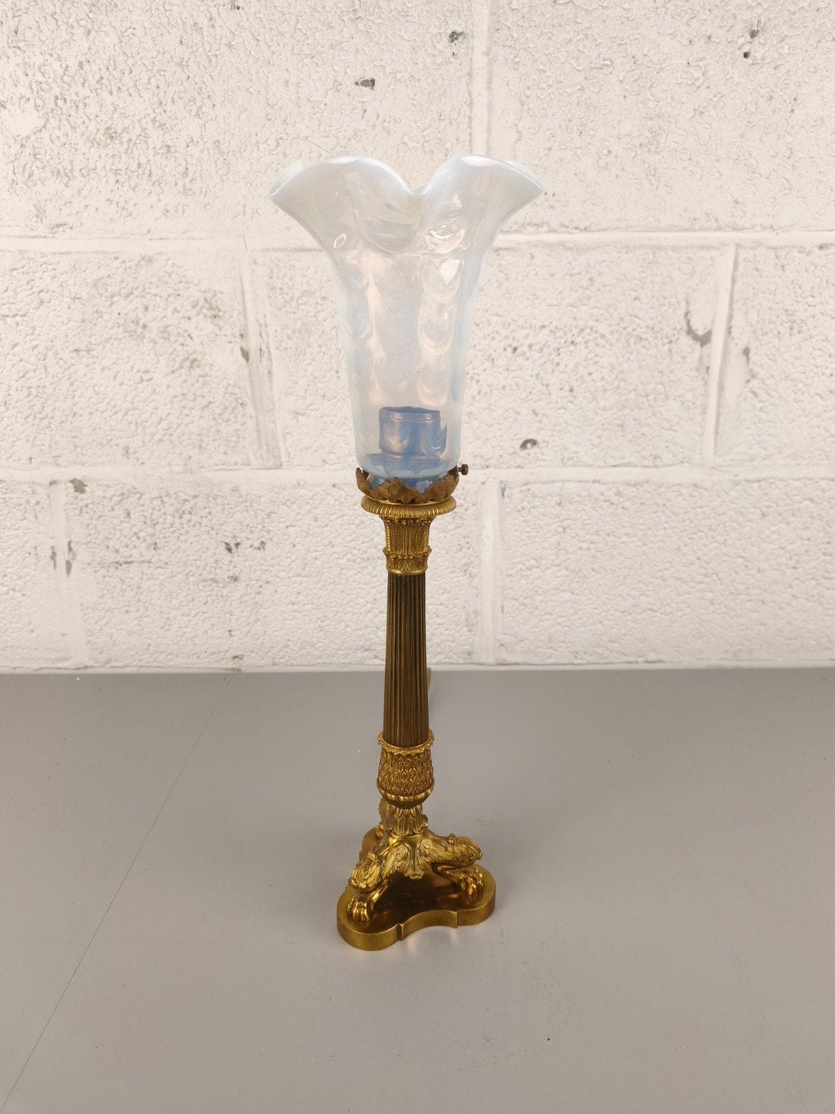 Antieke bronzen empire tafellamp, Ophalen of Verzenden